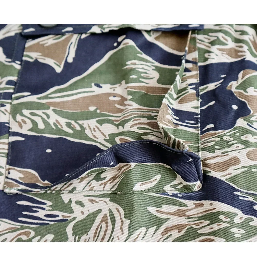 WW2 Tiger Camo Uniform TCU Jacket Men\'s Casual Training Men\'s Cotton Jacket Vietnam War Soldier Jacket