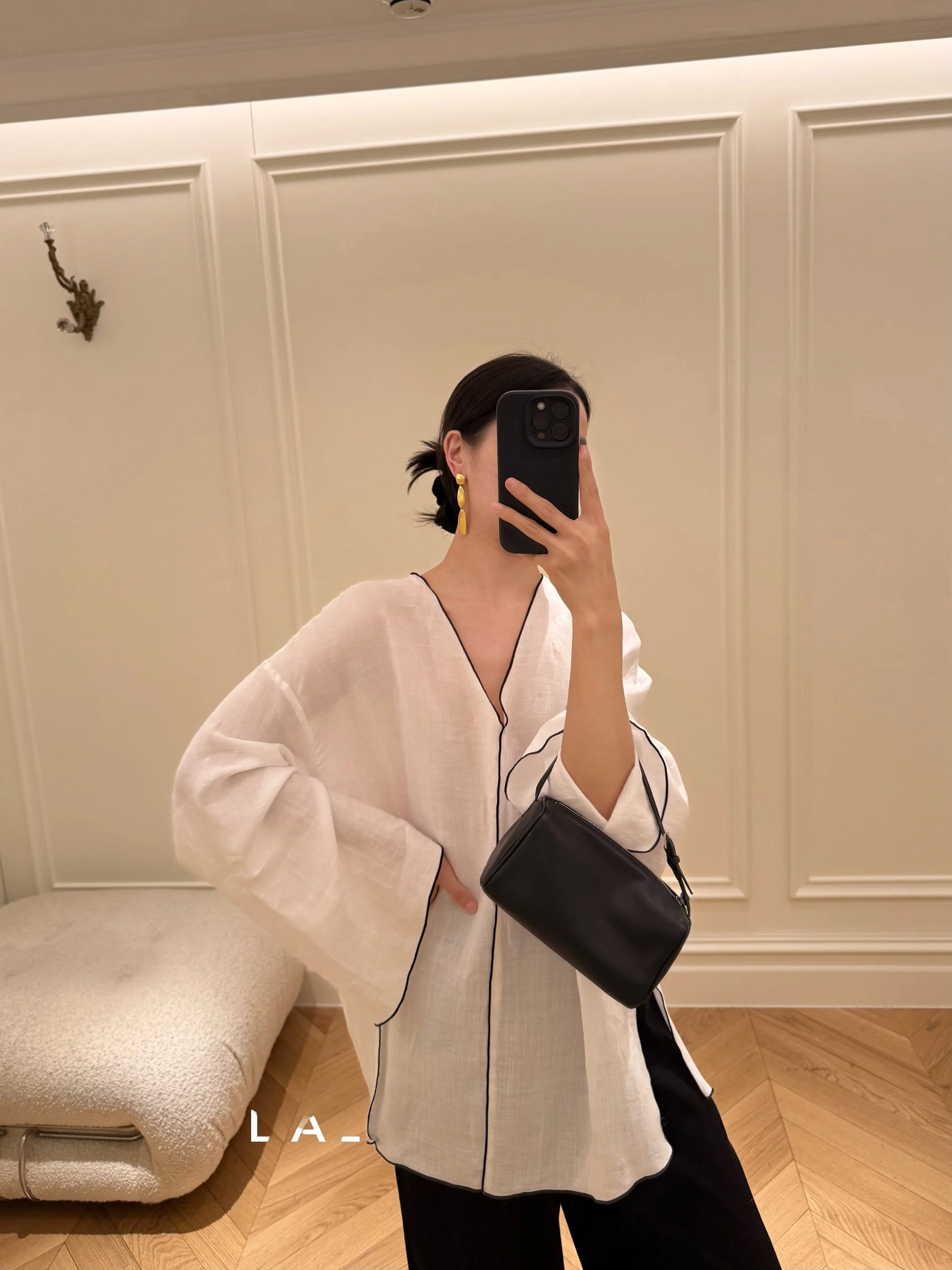 

Романтичная женская блузка из льна с цветными вставками, V-образным вырезом, широкими рукавами, свободного кроя, с боковым разрезом, для повседневной носки и офиса