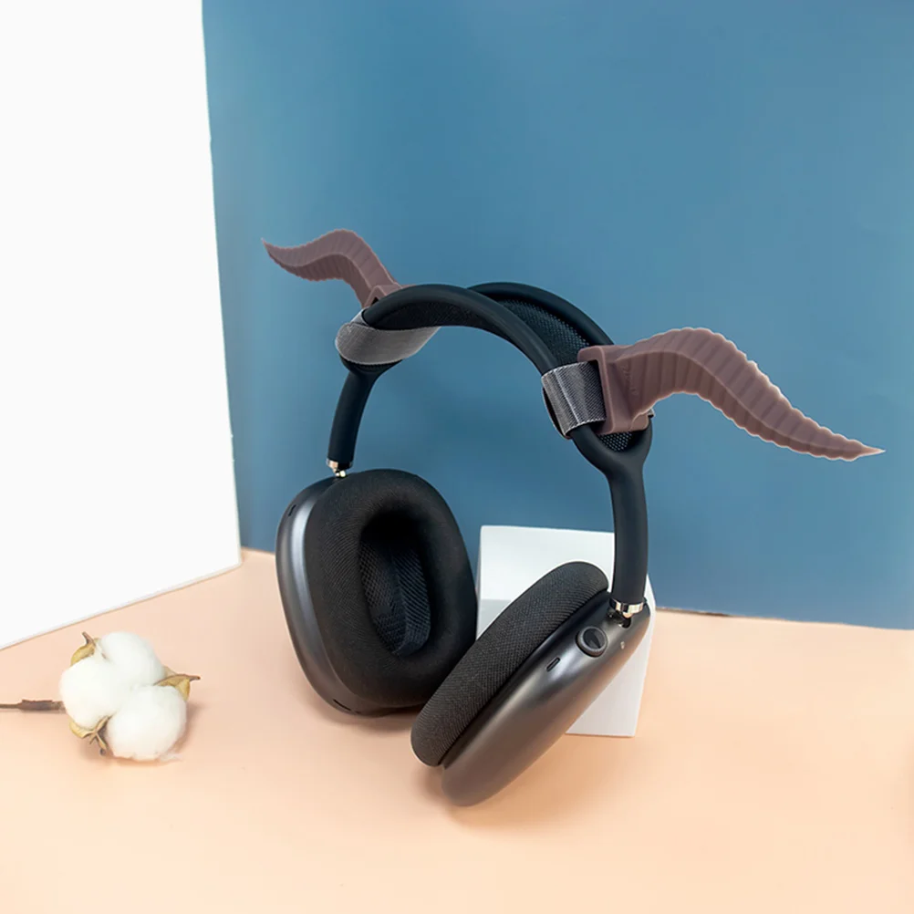 

Silicone Headset Decors Attachable Horns Gaming Headphones Brown Lightweight Comfortable Props Halloween Party