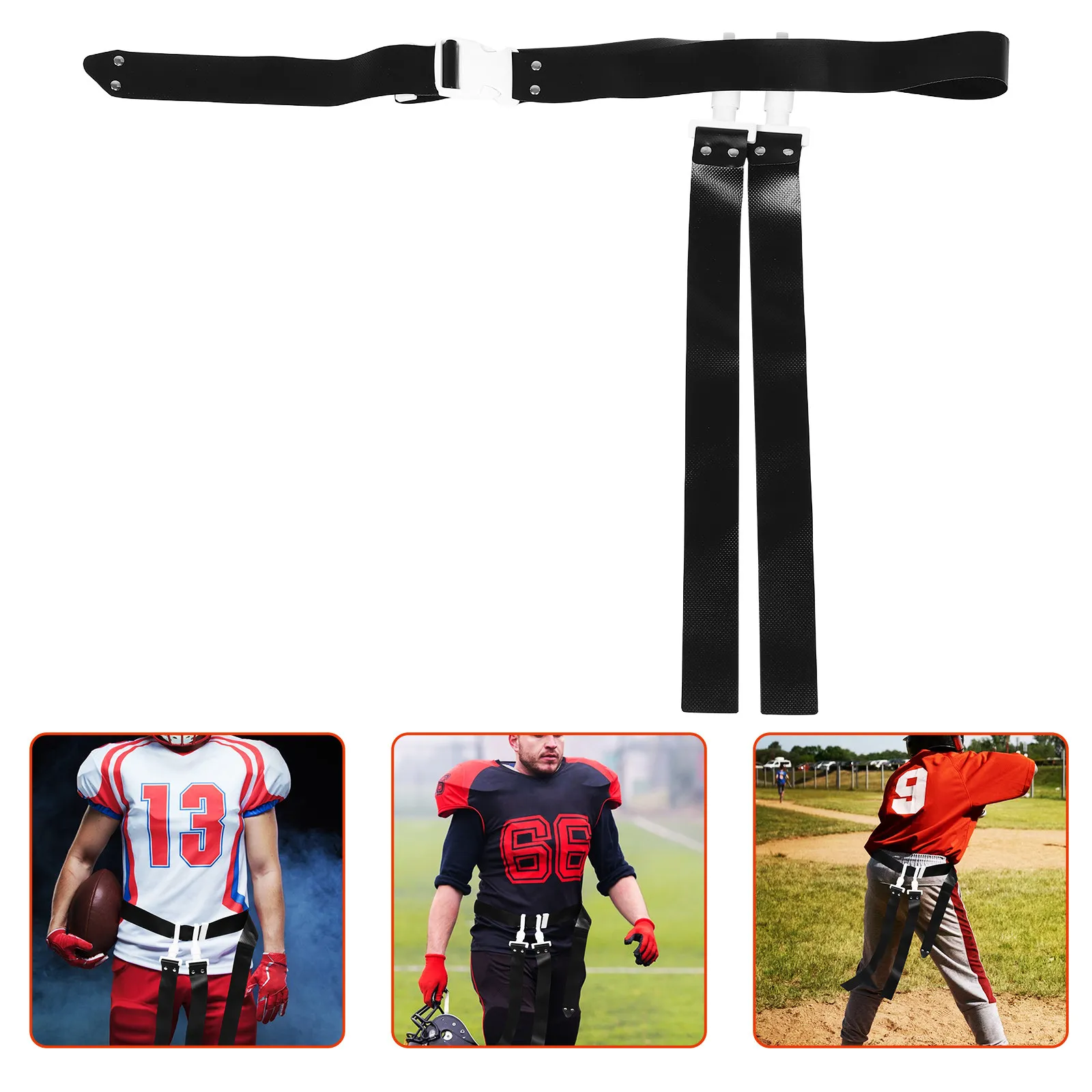 

Thickened American Football Rugby Waist Flag Belt with Pull Buckle Secure Fit Adjustable Sports Flag Belt for Teens Adults Field