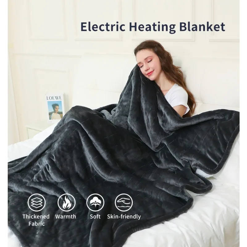 

Heated Electric Blanket 80x140cm Flannel Blanket Throw Blanket Mattress Winter Machine Washable Temperature Control Warmer