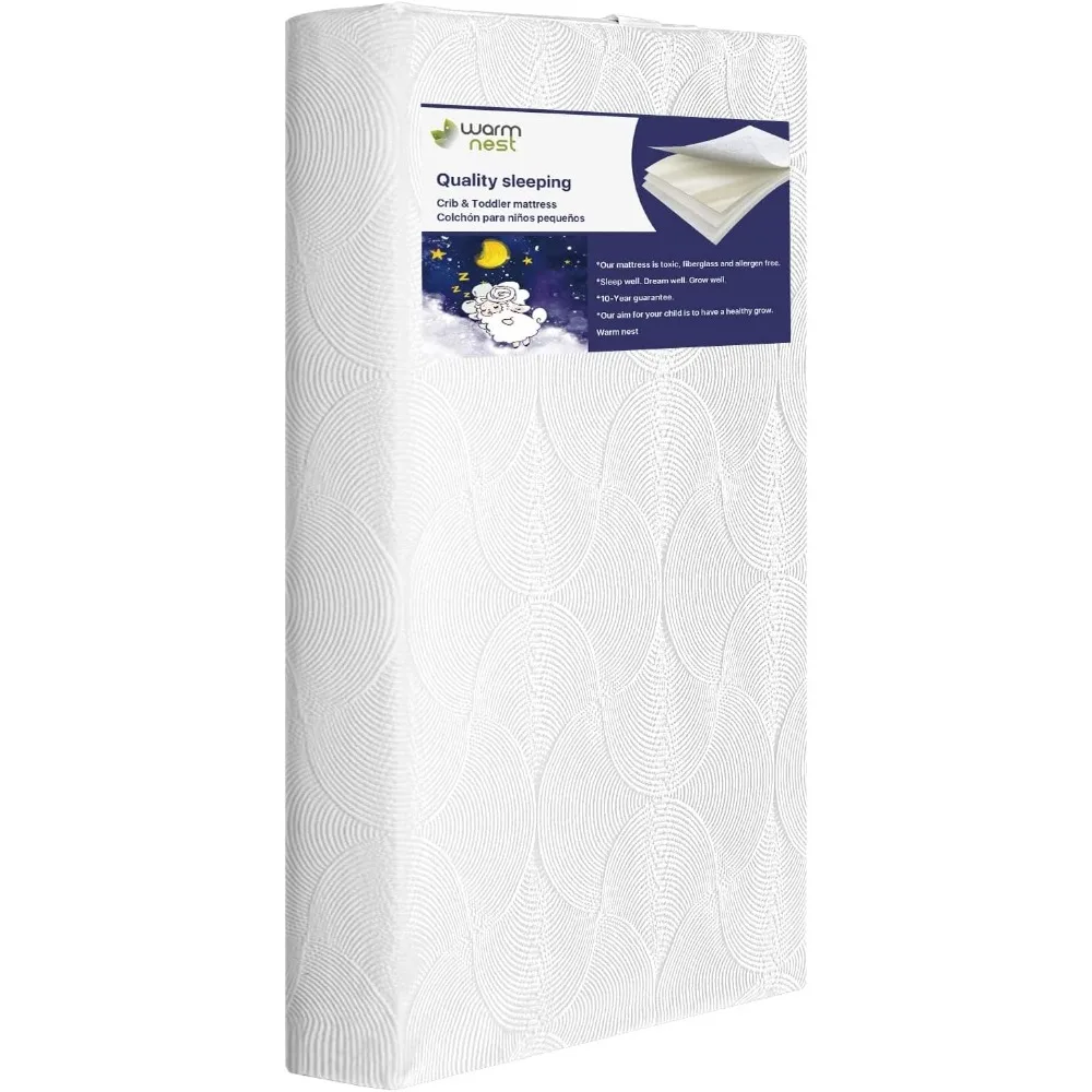 

Crib Mattress, Dual Side Toddler Mattress,Washable and Waterproof, fits Standard Full-Size Crib and Toddler Bed,Fiberglass-Free.