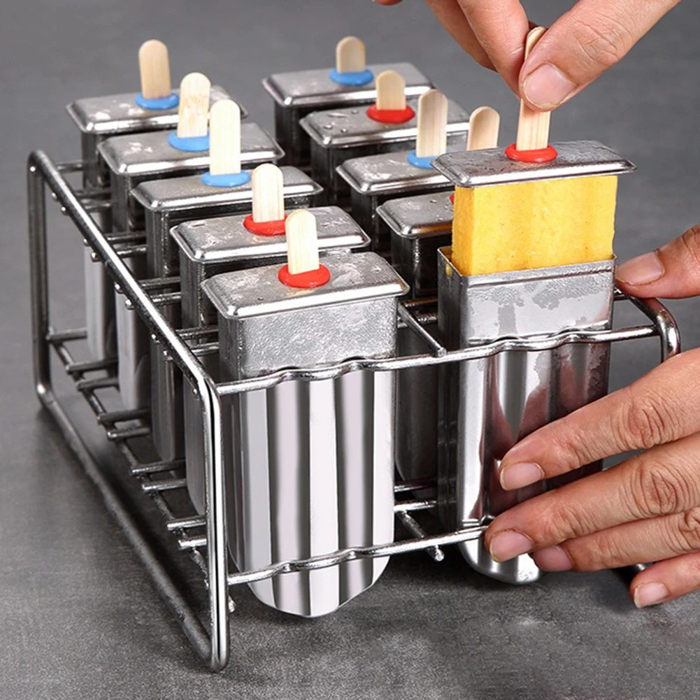 Ice Lolly Mould Popsicle Mould Stainless Steel Rack DIY With Popsicle Holder Homemade Ice Cream Mold With Popsicle Holder