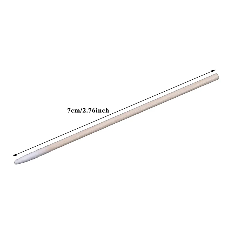 طرف خشبي عصا قطنية طويلة 7 سنتيمتر 100/300 قطعة مقبض خشبي طرف مسحات قطنية مطرزة شبه دائمة