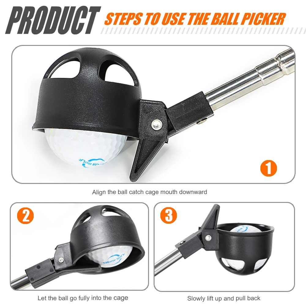 Retriever de pelota de Golf portátil, varilla telescópica de eje de acero inoxidable, accesorio de deporte al aire libre, herramienta de recogida