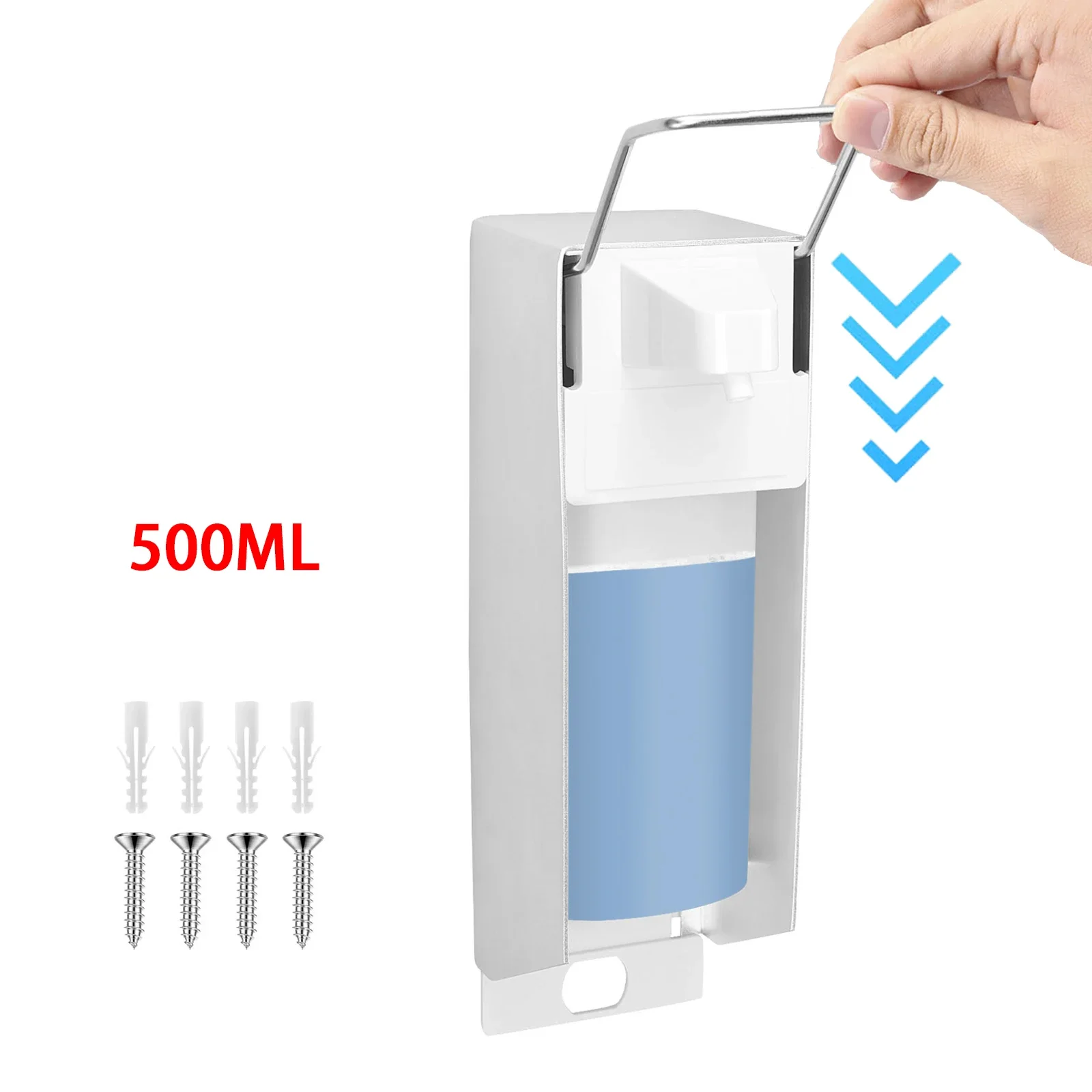 

500ml Wall Mount Shower Soap Dispenser Aluminium Bathroom Shampoo Shower Gel Dispenser Toilet Kitchen Storage Bottle