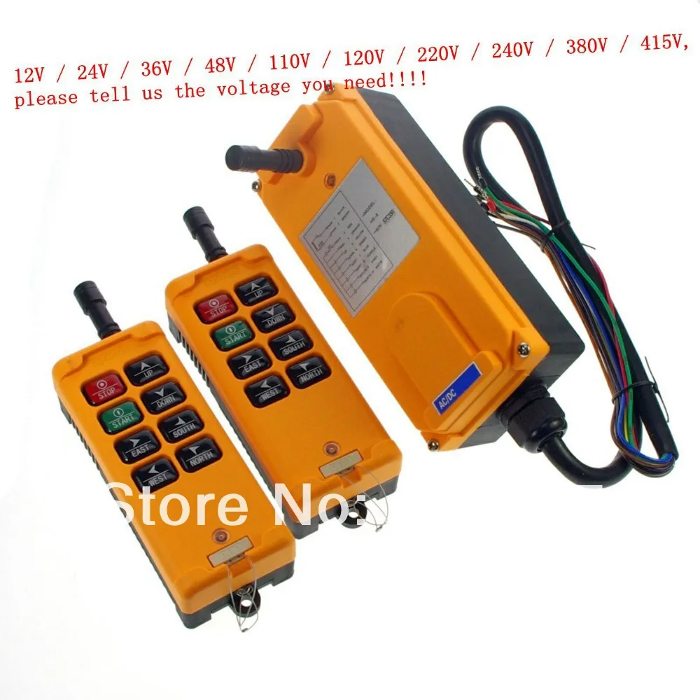 8 Channels 2 Transmitters 1 Speed Control Hoist Crane Radio Remote Control System