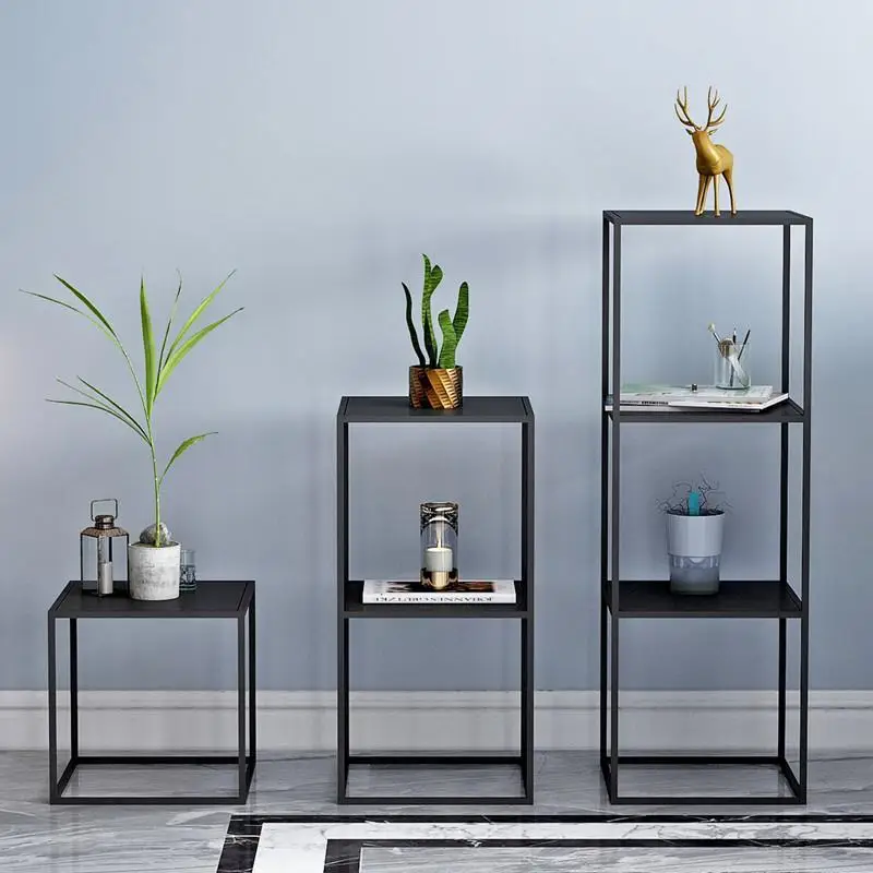Creative flower wrought iron balcony rack, dill potted plant rack, floor-to-ceiling flower rack, multi-layer baffle flower rack