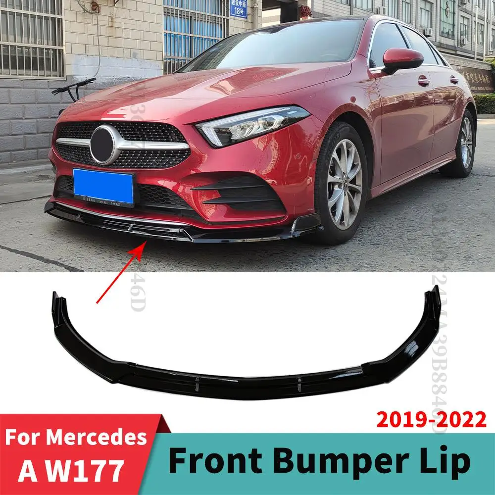

Diffuser Deflector Front Bumper Lip Guard Chin Exterior Part For Mercedes Benz A class W177 A200 A180 A250 2019 2020 2021 2022