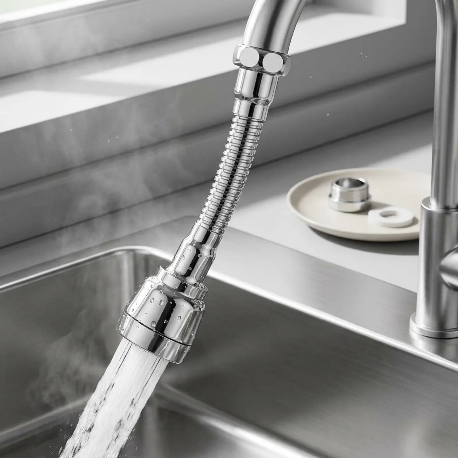 Universal Faucet Extender 360 Degree Swivel Universal Tap Nozzle Plumbing Accessory Water Saving Sink Sprayer Easy to Install
