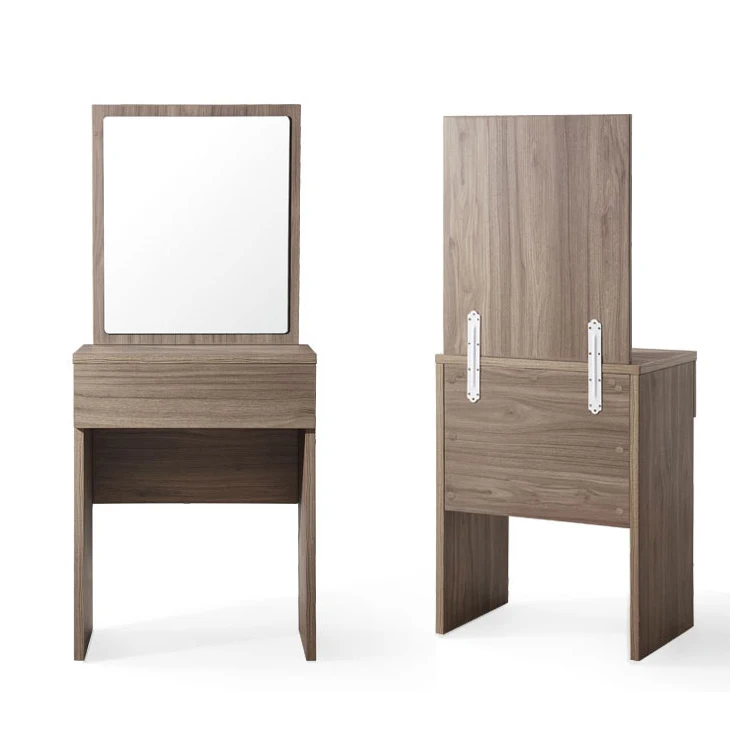 

Зеркало для спальни, светло-серый деревянный комод