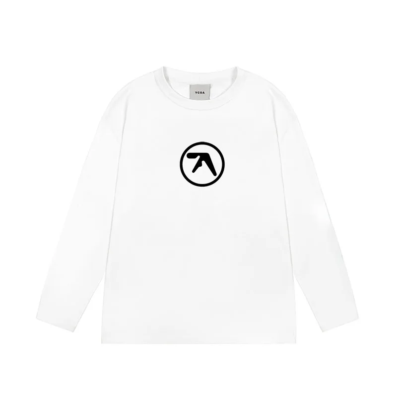 Men T-Shirt Aphex Twin Long Sleeve Print Cotton Graphic Oversized Korean Fashion Short Sleeve Tops Tees Y2k Streetwear Clothing