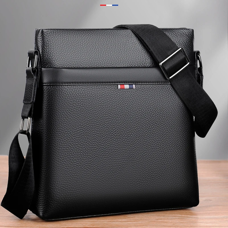 High quality solid cowhide genuine leather men's business shoulder bags briefcase crossbody bags bolsos para hombre bag for man
