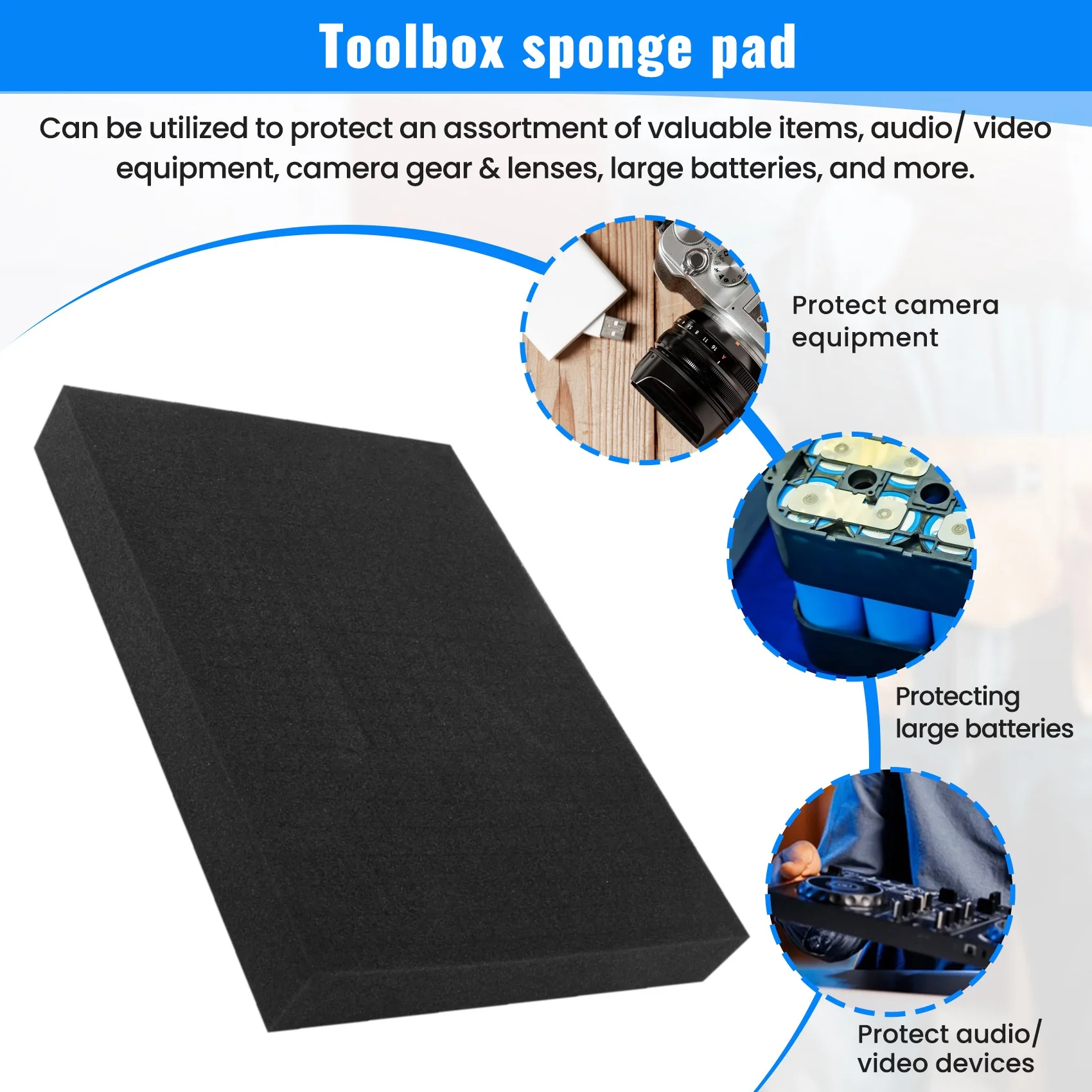 

A24I 2PCS Pick Apart Foam for Toolbox Pre-Cutting Foam Insert High Density 350x250x40mm