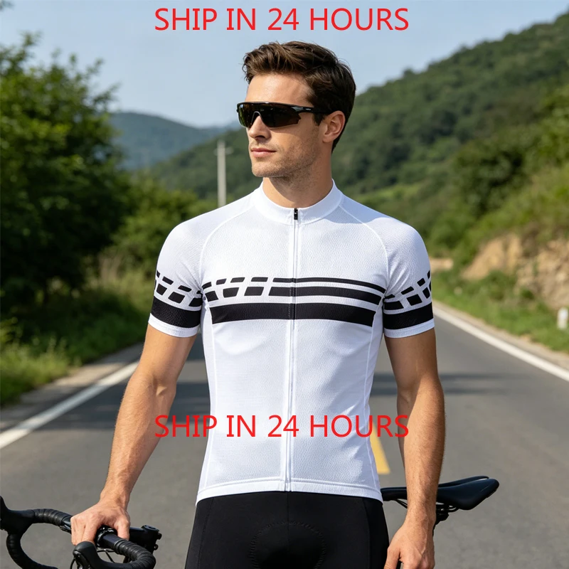 

Cycling Jersey Men Road Bike Shirt Summer Biking Tops Short Sleeve Bicycle Clothes Cycle Wear Breathable
