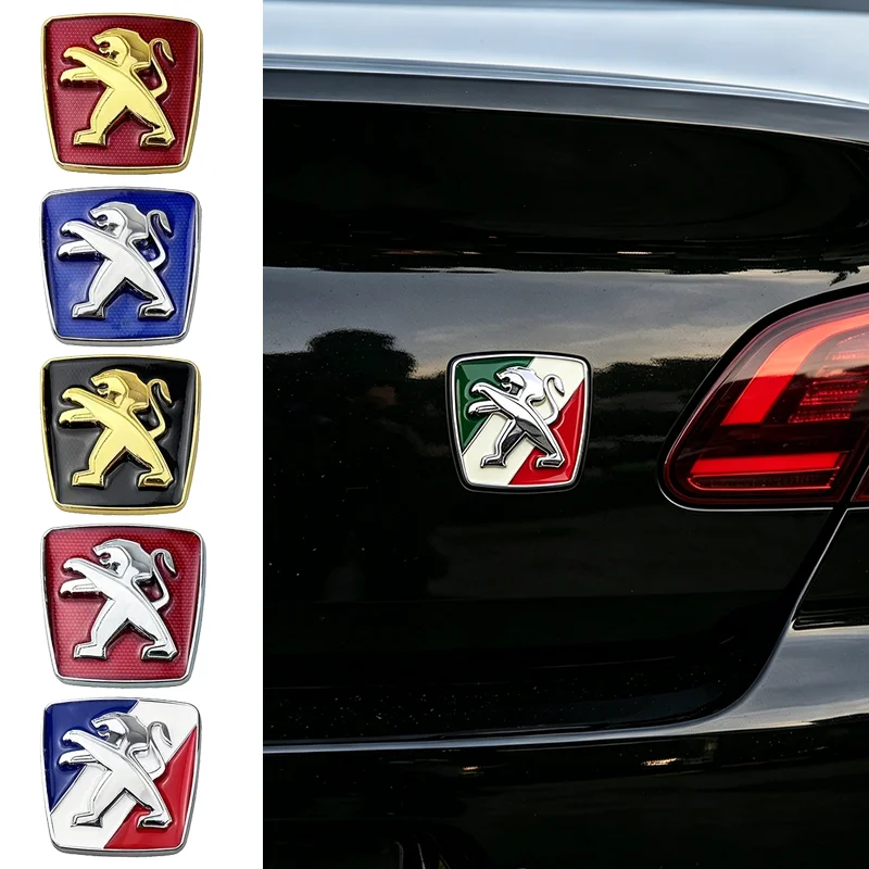 

Alloy Lion Car Front Grille Emblem Rear Trunk Badge Stickers for Peugeot 306 307 3008 407 508 2008 4008 5008 107 108 206 208 301