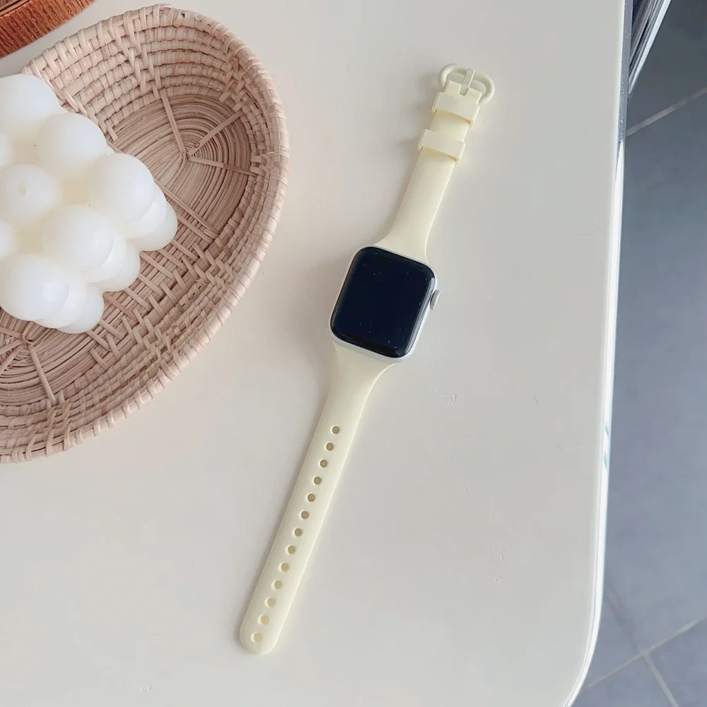 Superior Silicone band for iwatch women Series 10/9/8/7/6/5/4/3/2 SE 38mm 40mm Strap For Apple Watch 41mm 42 44mm 45mm 46mm 49mm