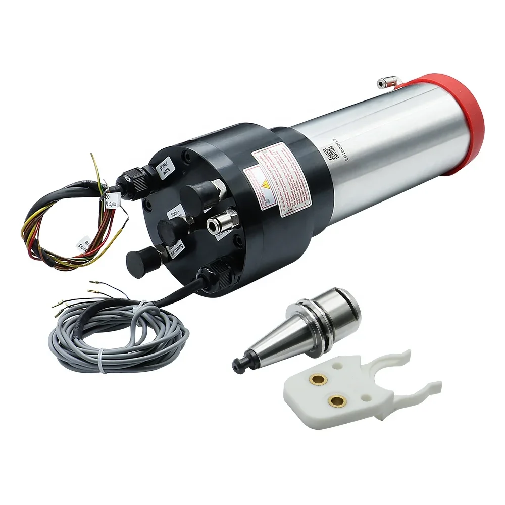 

800HZ 24000RPM 1.5KW 5.8A ISO20 220V Circular Water Cooling ATC CNC Lathe Spindle Machine Tool Spindle Kit