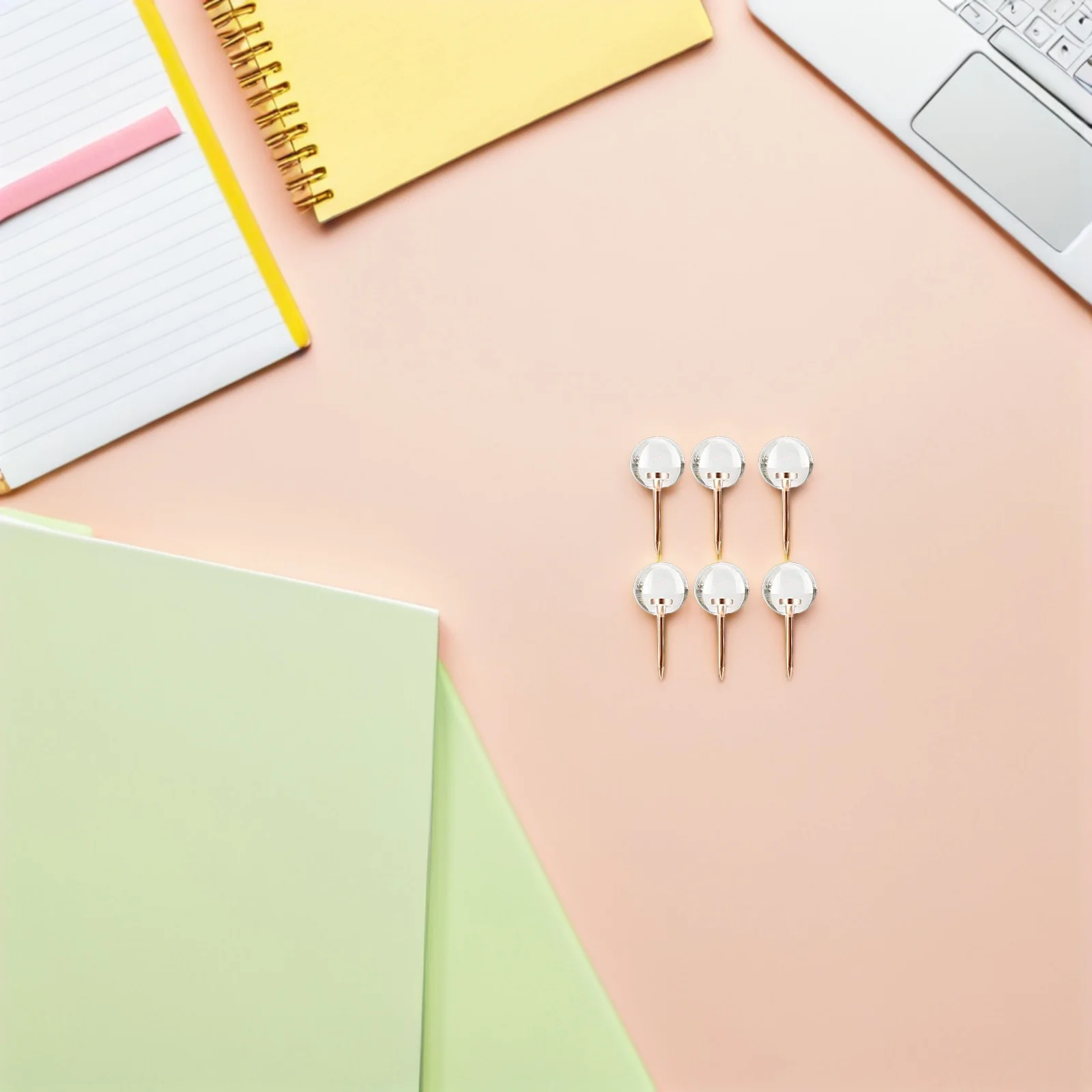 

50Pcs Transparent Thumb Tacks Delicate Design Small Pushpins Replaceable Home Accessory for Photo Wall Map Markers Office