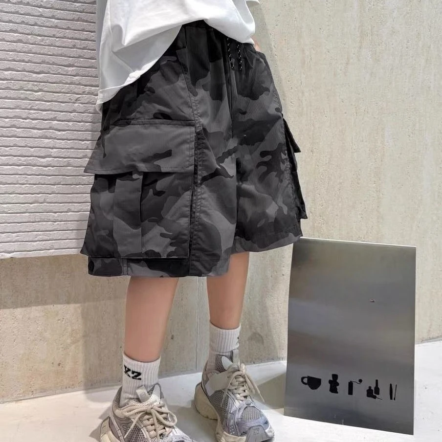 

Boys Shorts Summer 2026 New Lightweight Camouflage Casual Cargo 5-Inch Inseam Loose Fit Stylish