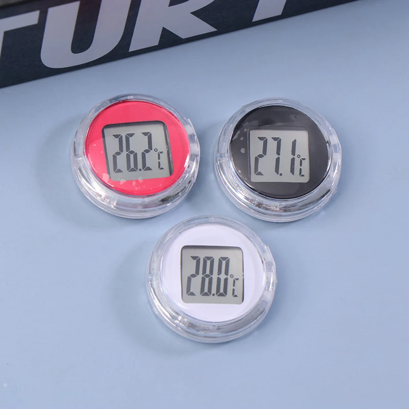 Mini Waterproof Motorcycle Digital Thermometer Temperature Gauge Adhesive Pocket Thermometers For Bikes Dashboards Bathroom