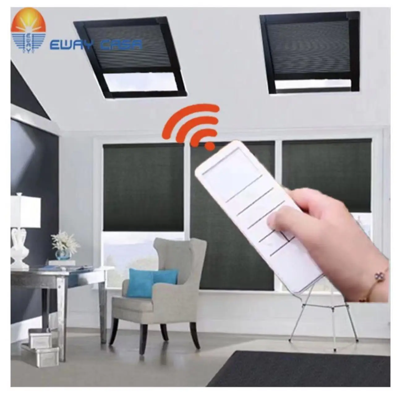 EWAY CASA Smart Blinds for Roof Windows Honeycomb Curtain Electric Blackout Curtains  Skylight Smart Curtains HCB-DLY