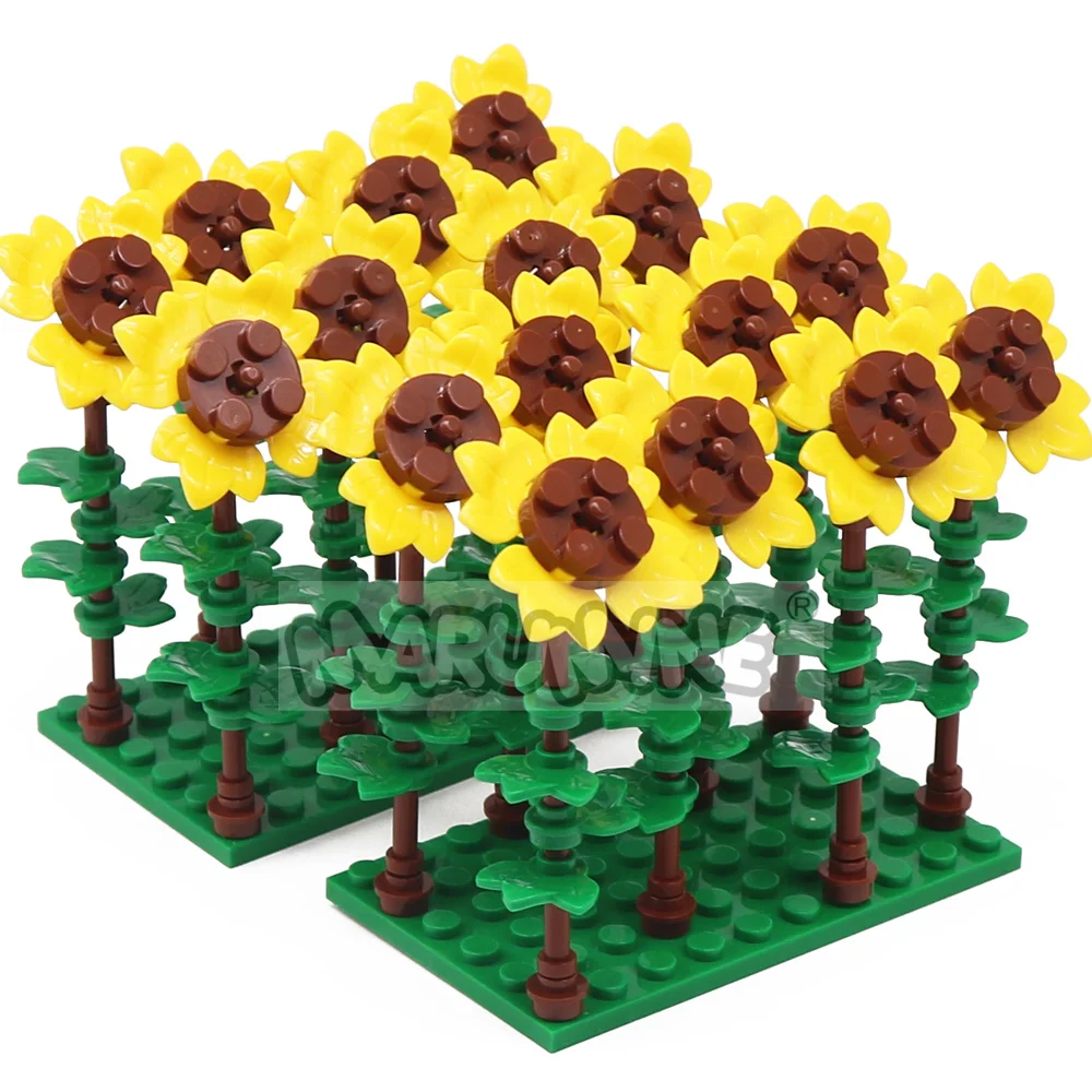 

MARUMINE 105PCS Sunflower Building Blocks Set MOC Creative Garden Farm Scene Bricks Construction Model Kit Accessories 3260 3036