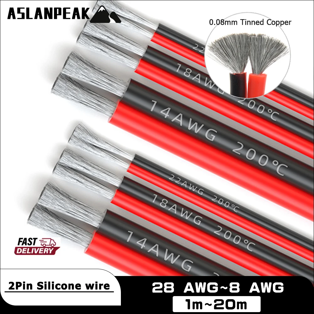 Audio Jumper Wire - 2Pin wire Black in Red Double