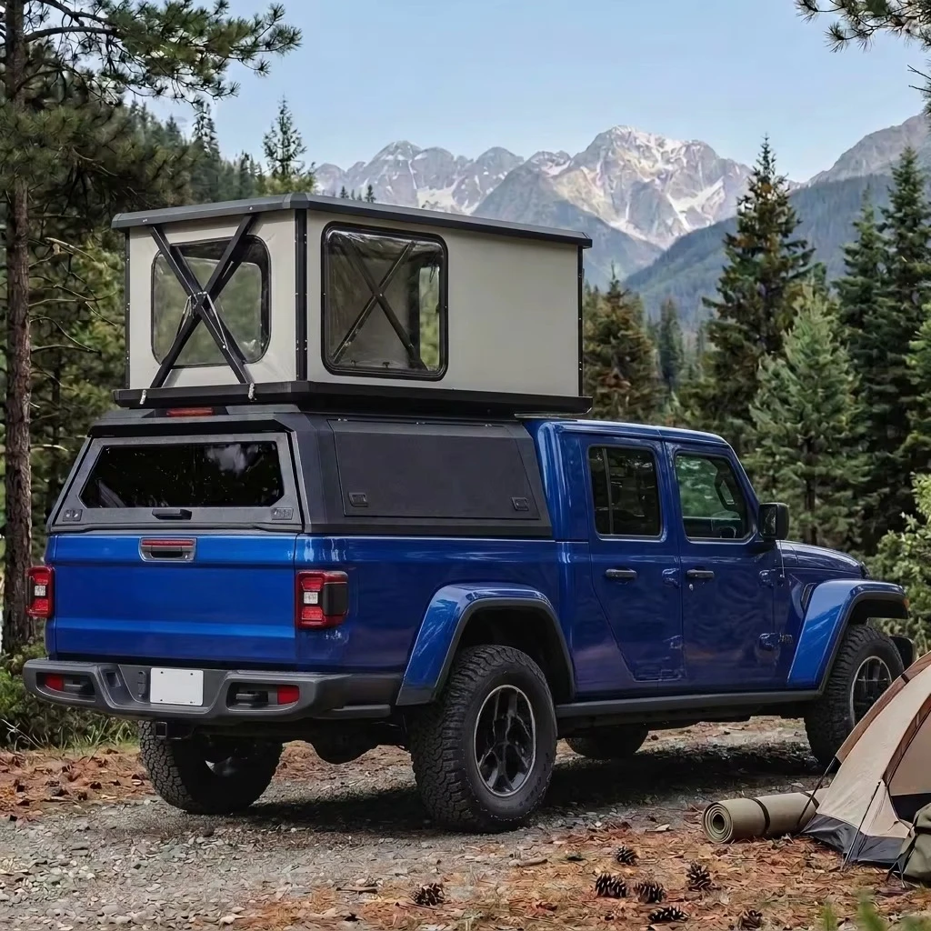 Aluminum Electric Roof Top Tent Hard Shell Pop-up Waterproof 2-3 Person for  Tacoma  F150 Ranger Wrangler