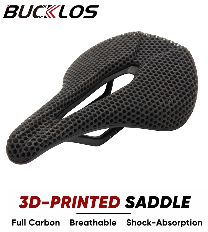 BUCKLOS 3D プリントサドルカーボンファイバーバイクシート中空超軽量通気性マウンテンロードバイクシートクッションバイクパーツ BUCKLOS 3D プリントサドルカーボンファイバーバイクシート中空超軽量