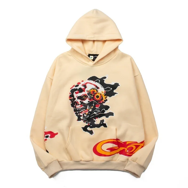 هاي ستريت القوطية هوديس الرجال القطن الهيكل العظمي المطبوعة بلوزات النساء القوطية هودي البلوفرات الرجال الملابس طويلة الأكمام