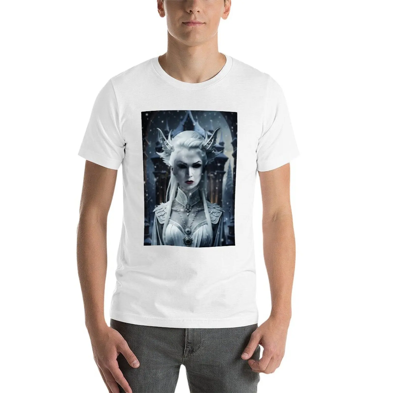 الأبيض عيد الميلاد تارجا تي شيرت رجل تي شيرت القطن أنيمي تي شيرت كبير الحجم رجل تي شيرت عالية الجودة الفاخرة العلامة التجارية تي شيرت #4