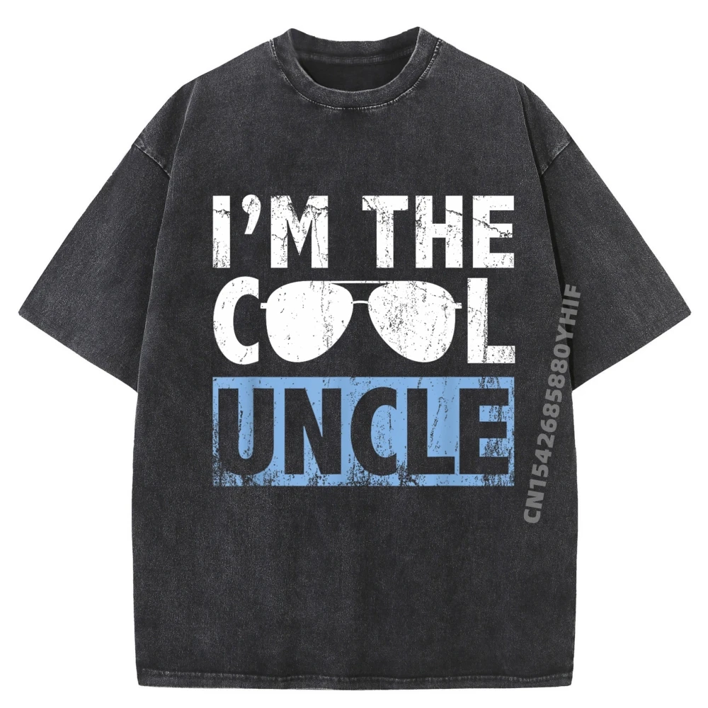 

Im The Cool Uncle Shirt Gifts Graphic T Shirts Mens Tops Character Printed Tees Mens Leisure Washed Clothes