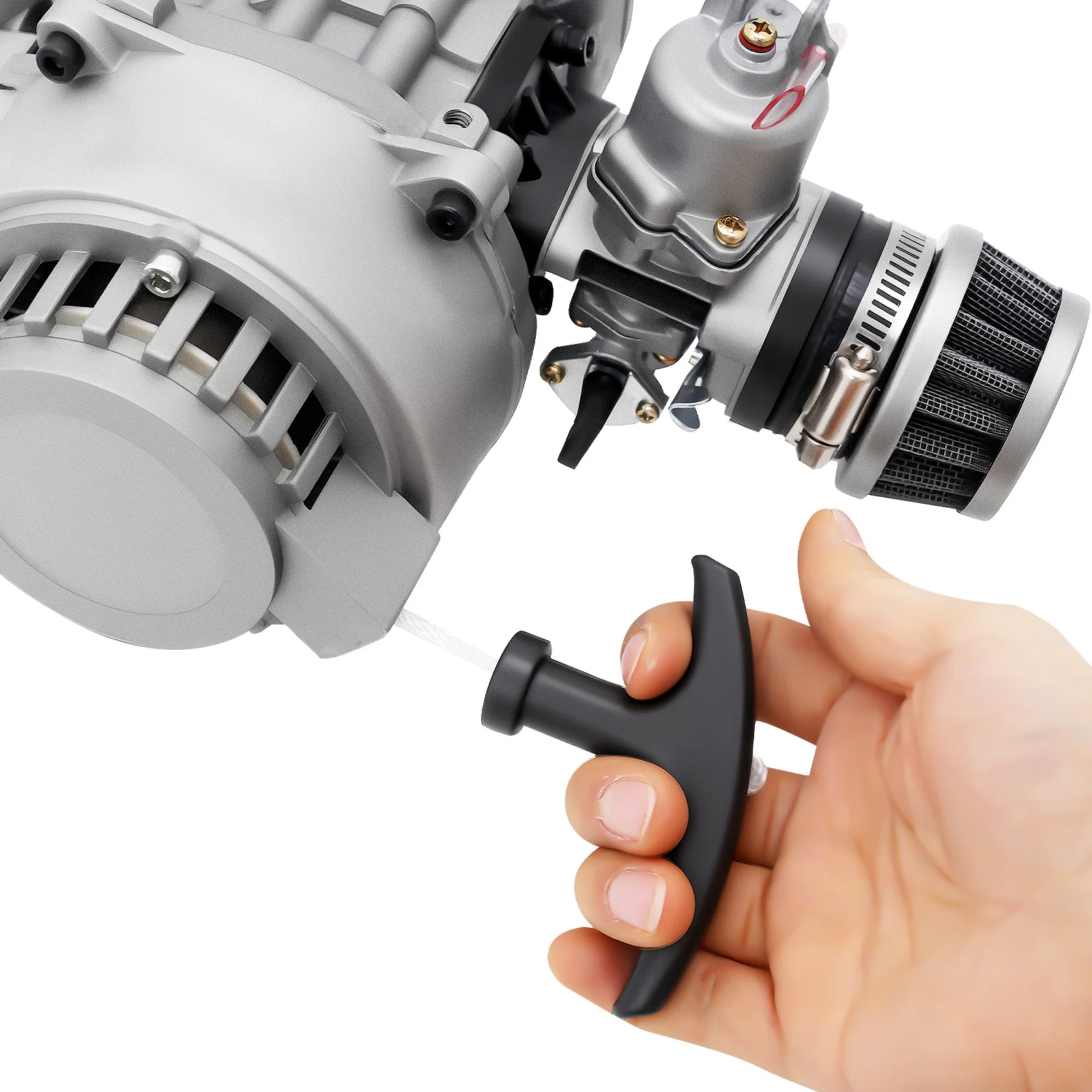 محرك 49cc للدراجة الترابية دراجة الجيب المتقاطعة عالية الطاقة 3PS 2-السكتة الدماغية اسطوانة واحدة تبريد الهواء مع كاتب سحبت يدويًا