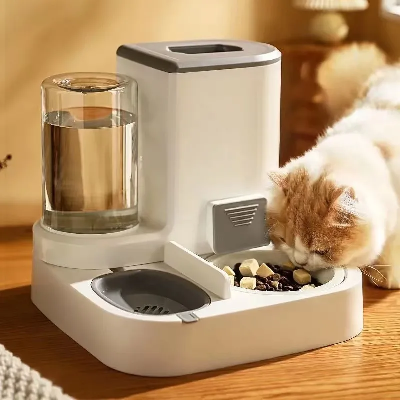 Cat Bowl Automatic Feeder Large Capacity Food Storage Box with Water Dispenser Pets Food Container Feeder for Cats Feeding Bowls