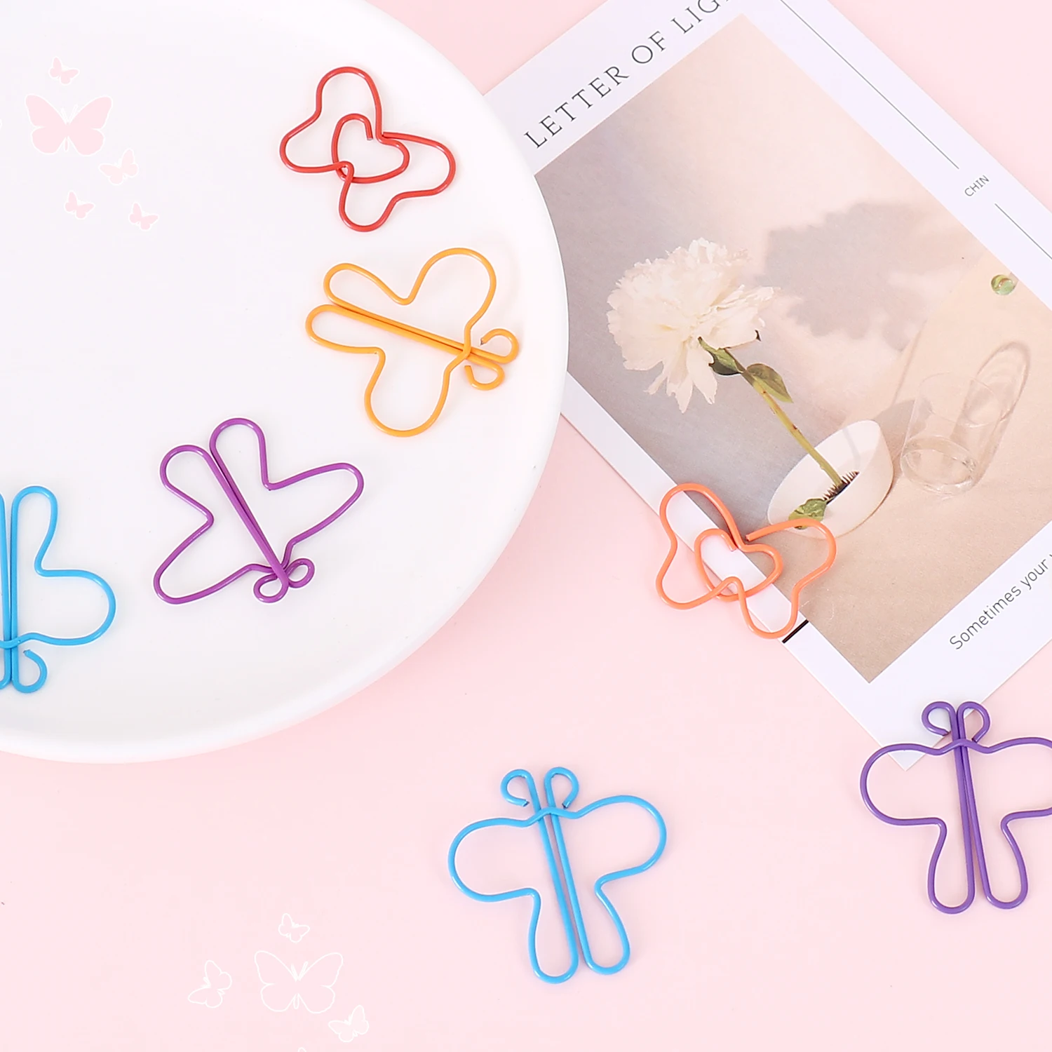 Butterfly Shape Paper Clip Color Cute Clip Paperclip Spring Office Stationery Bookmark Cute Paper Clips Decorative Planner Clips