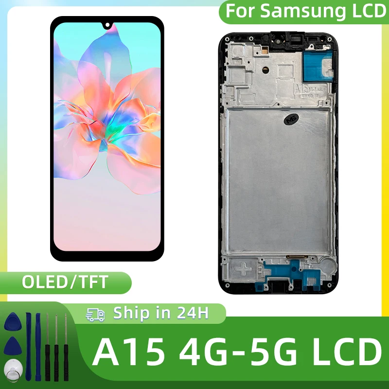 OLED For Samsung Galaxy A15 5G LCD SM-A156B Display Touch Screen Digitizer For Samsung A15 4G SM-A155M Display TFT Replacement