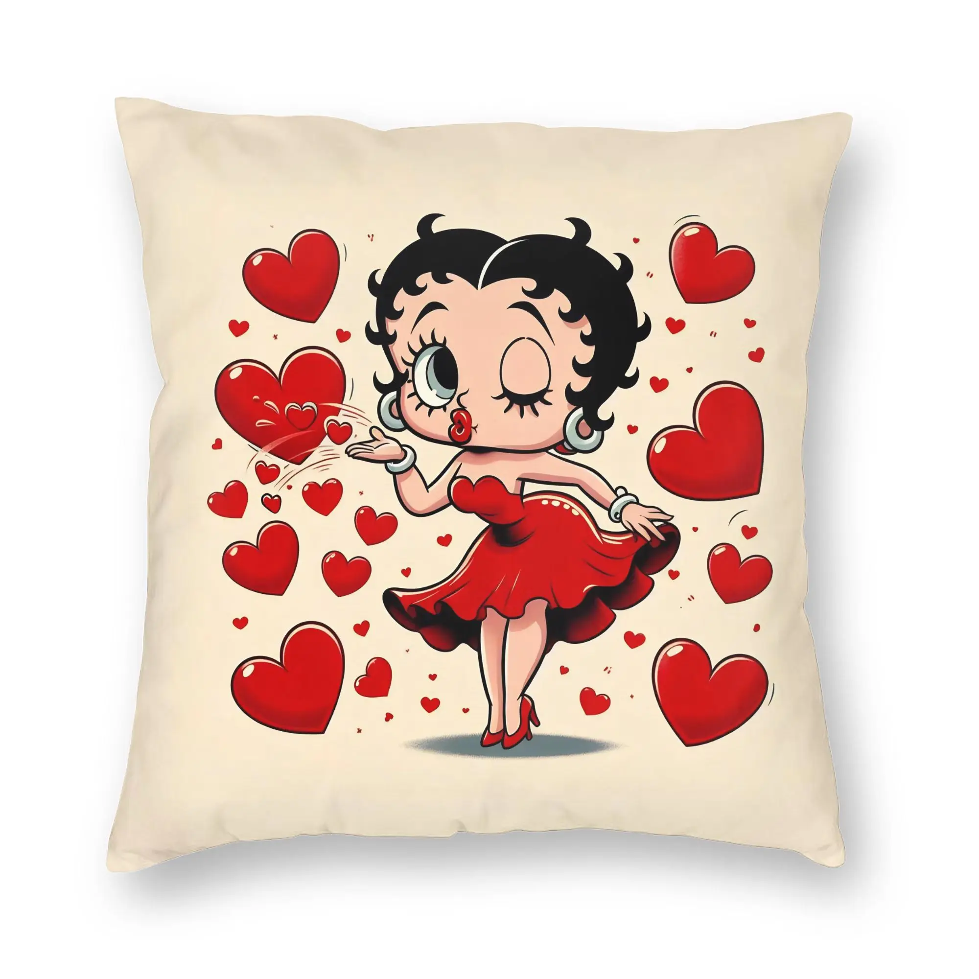 Anime B-Betty BoopS Pillowcase Soft Polyester Cushion Cover Decoration  Throw Pillow Case Cover Seat Zippered 45X45cm