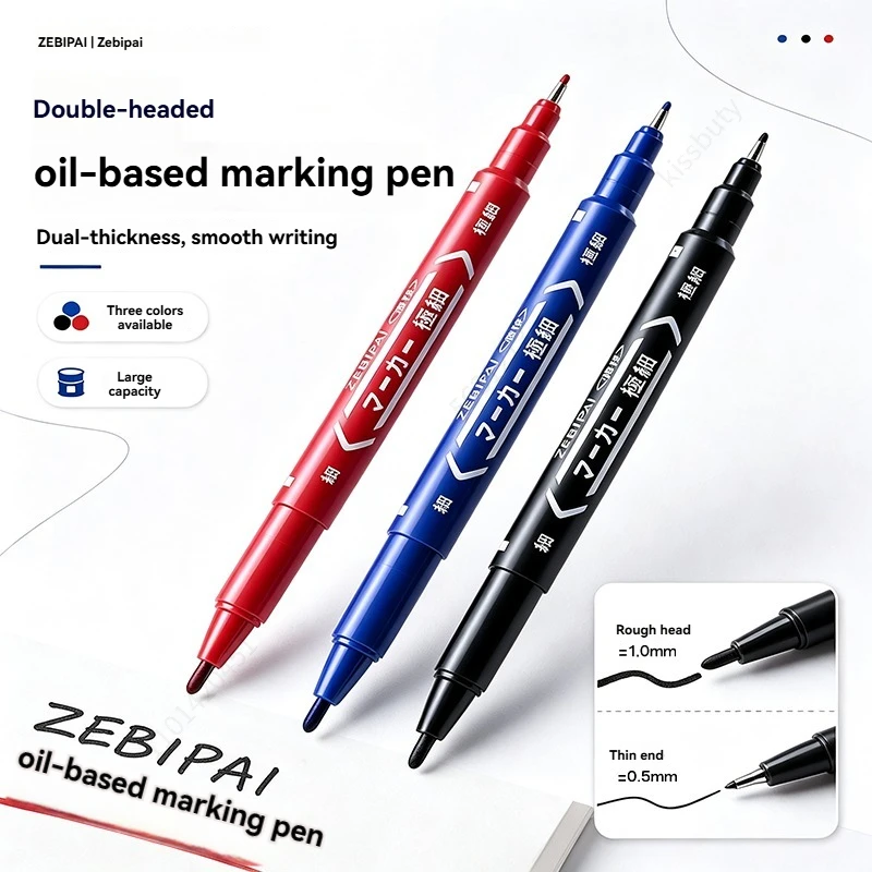 3-100Pcs/set Oil Double Tip Art Black Permanent Paint Marker Pen for Plastic Wood Stone Metal Glass Doodling Marking Graffiti