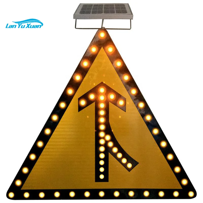 

High quality top selling solar energy LED traffic signal warning light triangle solar traffic sign