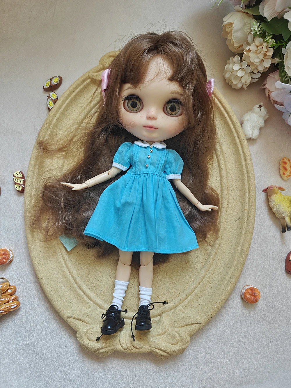 

Комплект одежды Blythe небесно-голубая юбка, костюм, одежда для куклы blythe, платье для Blythe Ymy Licca Azones Ob22 24 27, аксессуары для кукол