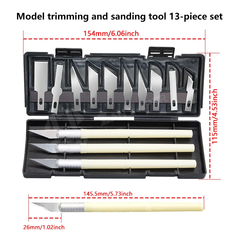 3D Model Grinding Tool Deburring Engraving Knife Kit Carving Tool DIY File Cutter Scraper Trimming Tool 3D Printer Parts