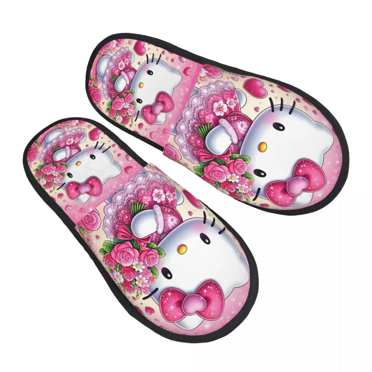 

Женские мягкие теплые тапочки из пены с эффектом памяти «Hello Kitty», милые японские домашние тапочки в стиле аниме