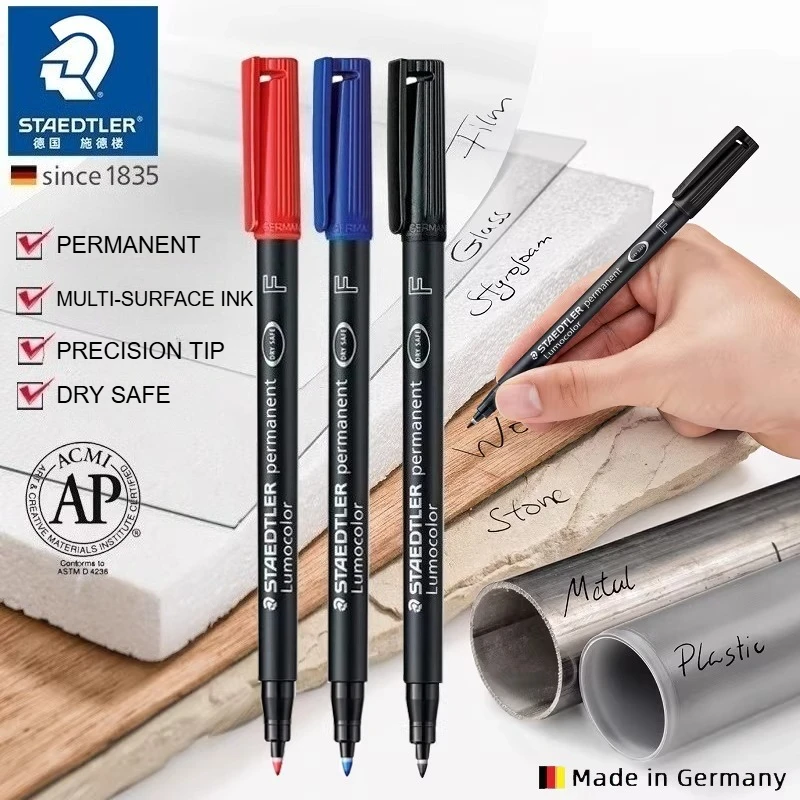 1Pc Staedtler Lumocolor Universal Pen, Felt Tip,Permanent Marker,Color Pens, 0.4mm / 1.0mm Write Smoothly on Most Surfaces