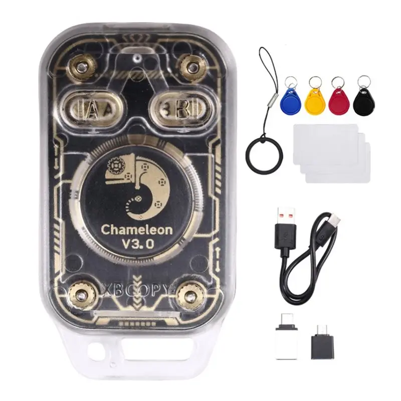 

N75R-Chameleon V3.0 RFID Smart Chip Reader Emulator 125K 13.56Mhz ID IC Read Writer Tag Copyer+4XUID Keychain/3XCUID Card