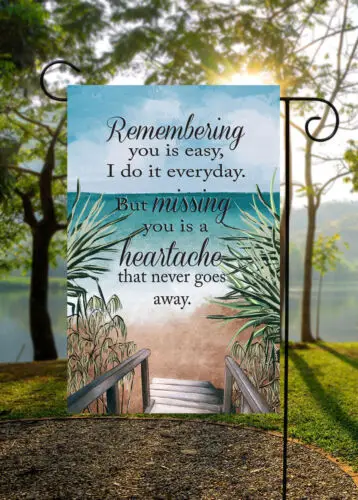 Remembering You Is Easy  Bereavement Garden Flag * Top quality *Double Sided