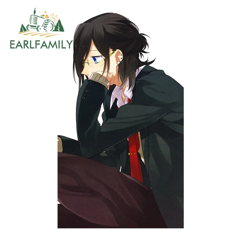EARLFAMILY 13 см x 7,6 см для автомобиля Horimiya, солнцезащитные наклейки, зеркальная виниловая пленка для автомобиля с царапинами и окклюзией