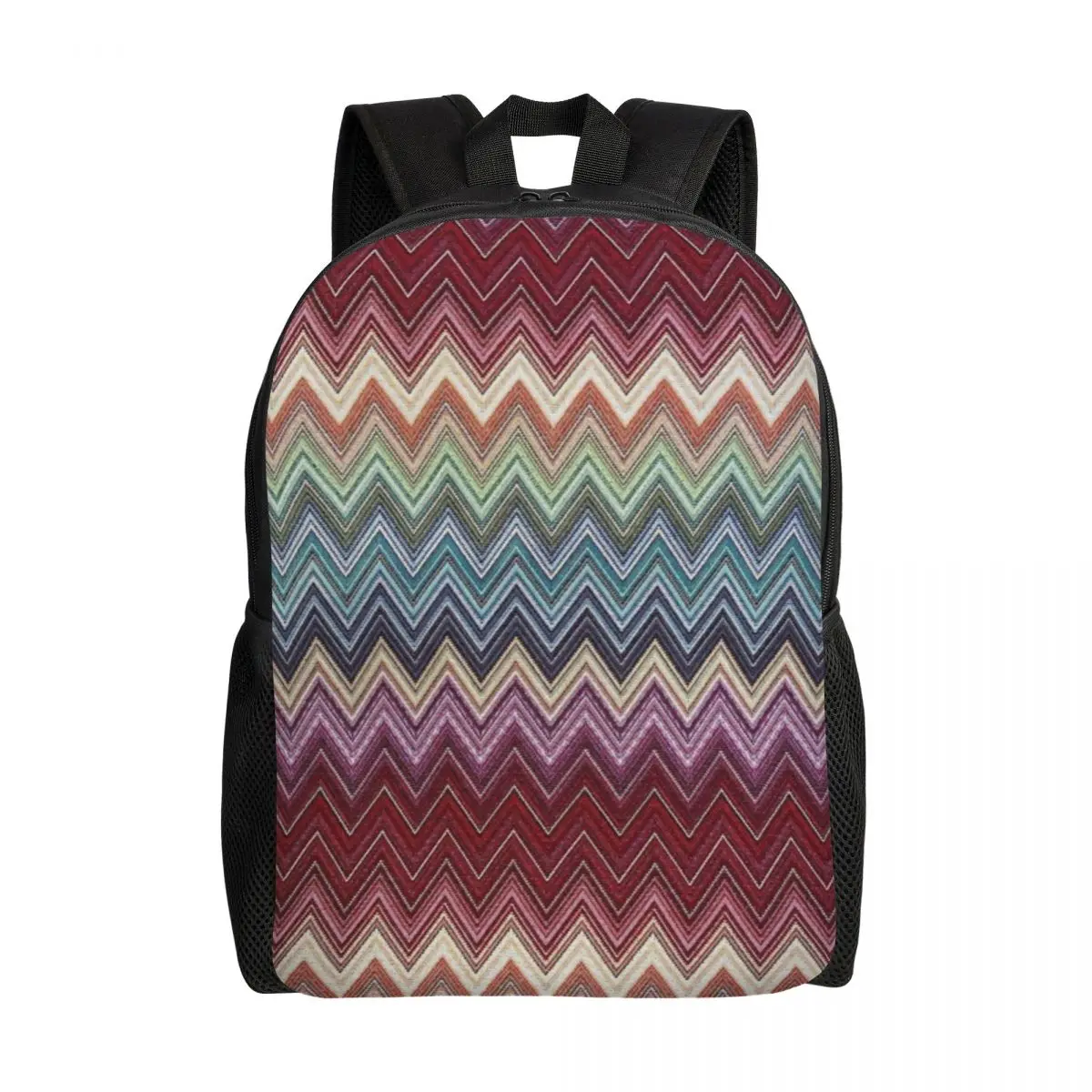 

Custom Abstract Geometric Home Zig Zag Backpack Women Men Fashion Bookbag for College School Boho Modern Camouflage Bags