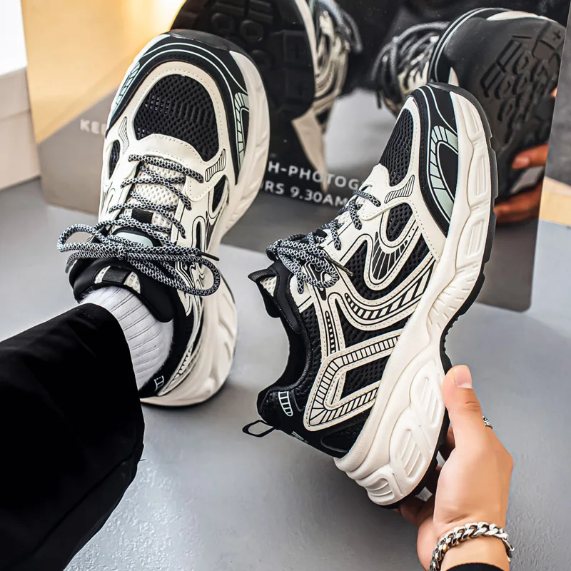 

Mens Shoes Trainer Men 2025 Summer Mesh Breathable Sneakers Mens Fashion Trend Platform Casual Running Shoes Zapatillas Hombre