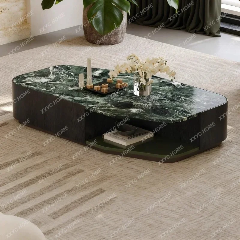 Lminimalist high-end luxury stone coffee table large flat-floor villa special-shaped coffee table